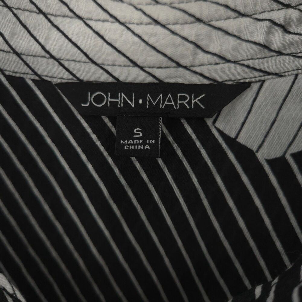 John Mark wire collar button up shirt dress Size S A-line geometric Artsy - Picture 5 of 9